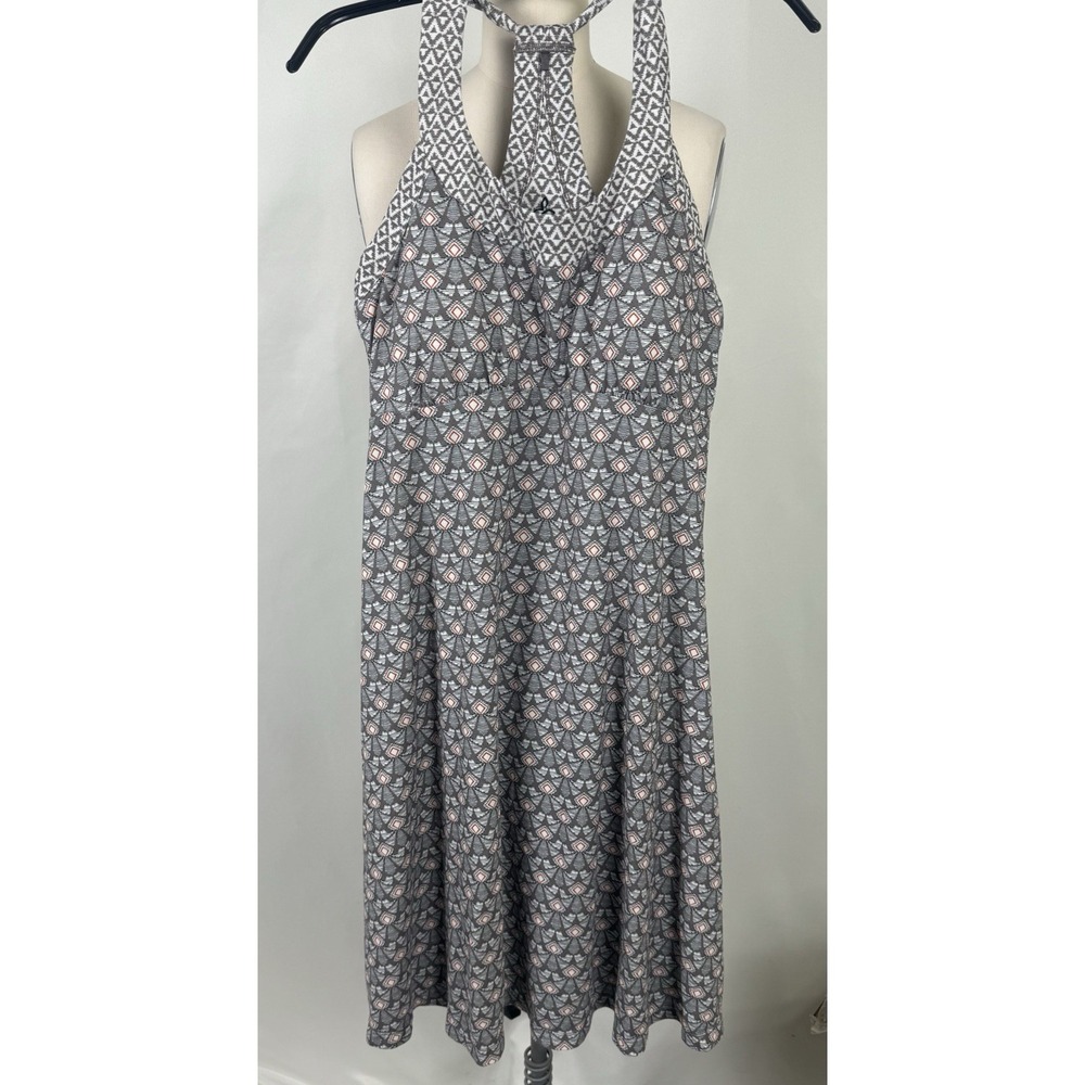 Prana‎ Medium Built Bra Halter Dress Pattern Athletic Sport A-Line Stretchy Pro